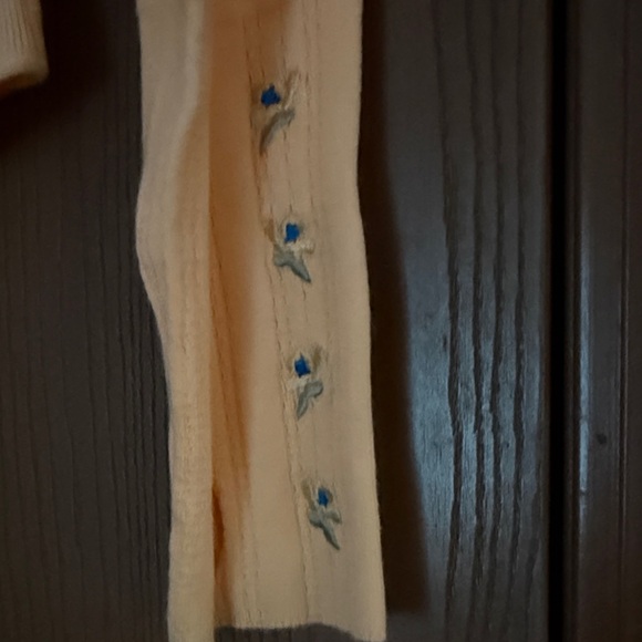 Free People Peach Long Sleeve Bodysuit with embroidery on sleeves - Picture 3 of 16